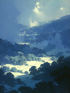 云雾笼罩的山谷图片