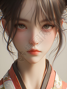 红衣汉服少女图片