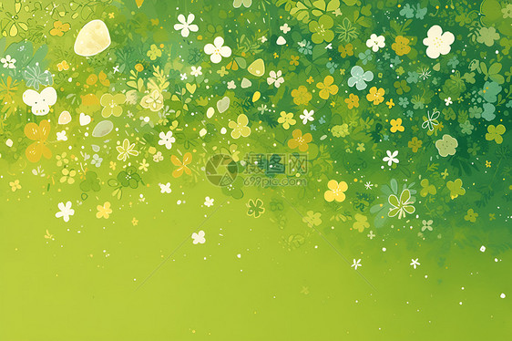 绿色上的小花背景图片