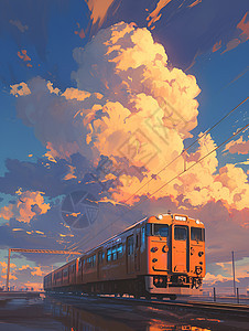 天空下的火车图片