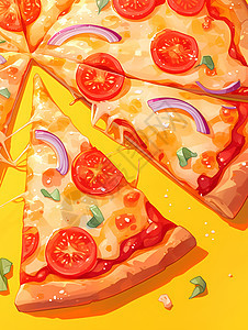 鲜艳多彩的披萨图片