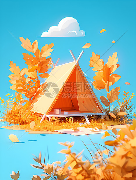 秋天的帐篷图片