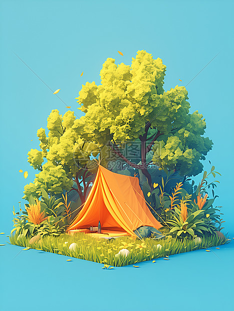 丛林的帐篷图片