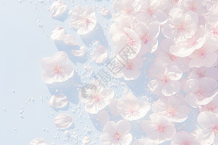 冰雪中的花瓣奇迹背景图片