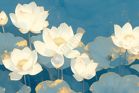 金边素雅的莲花背景图片