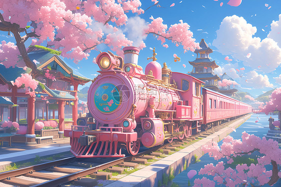 春日的梦幻列车图片