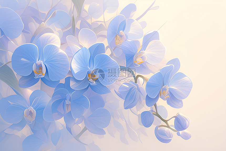 一束蓝色花朵图片