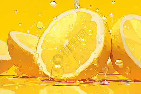 多汁的柠檬片图片