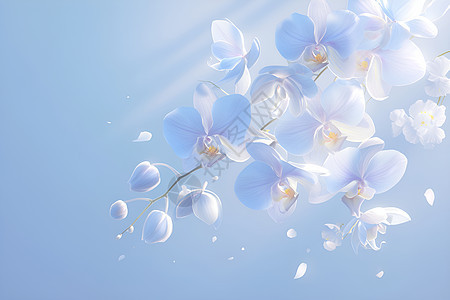 蓝色花瓣的清新美感图片
