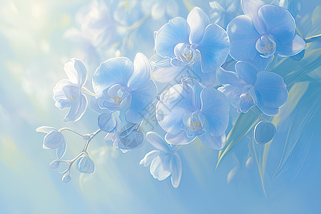 悠然蓝调花朵图片
