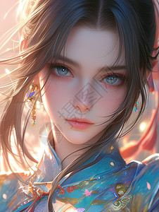 花衣少女插画图片