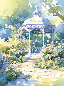 花园之梦插画图片