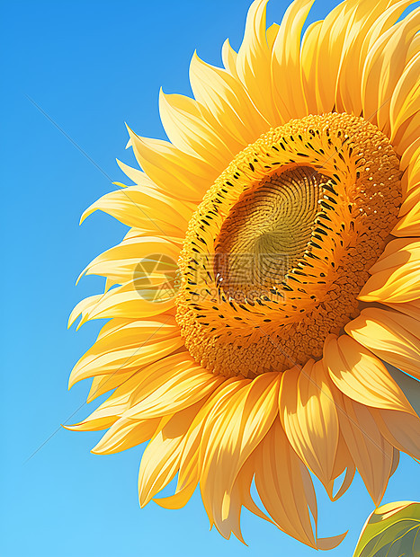 夏日阳光中的向日葵插画图片