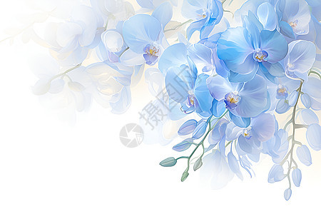 清新的蓝色蝴蝶兰图片