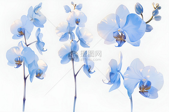 优雅的蓝色兰花图片