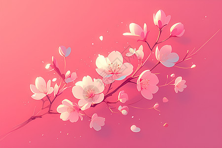 阳光里盛放的樱花图片
