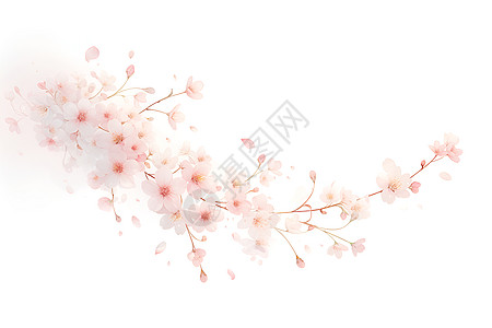 樱花枝上的粉色花朵图片