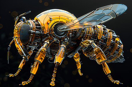 金属机械蜜蜂高清图片