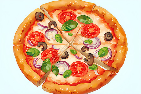 美味可口的意式披萨图片