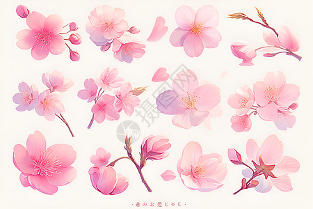 精美的粉色樱花花瓣图片