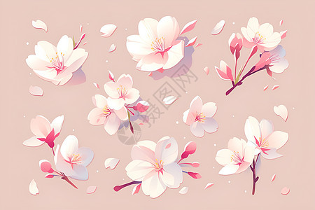 飘落的樱花花瓣图片