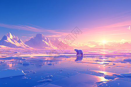 极地中的紫色北极熊图片
