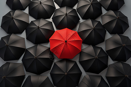 黑伞和红伞图片
