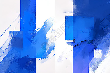 蓝与白的方块抽象之美图片