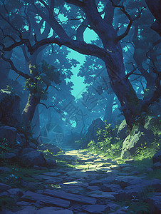 昏暗的森林小路图片