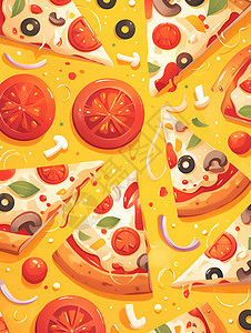 美味的彩虹披萨图片