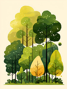 森林的绿树图片
