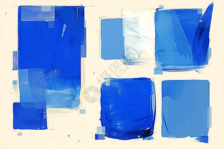 蔚蓝方块的抽象绘画图片