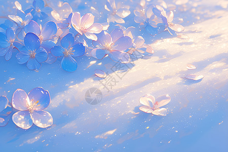 雪中的花瓣图片