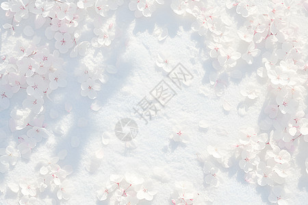 冰雪映衬下的花瓣图片