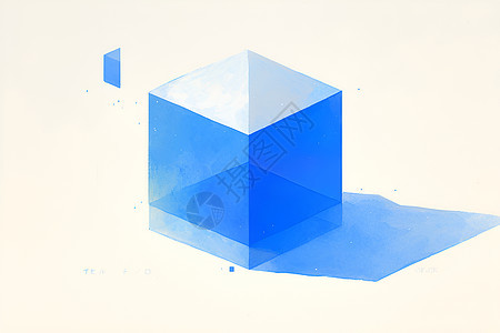 蓝色几何立方体图片