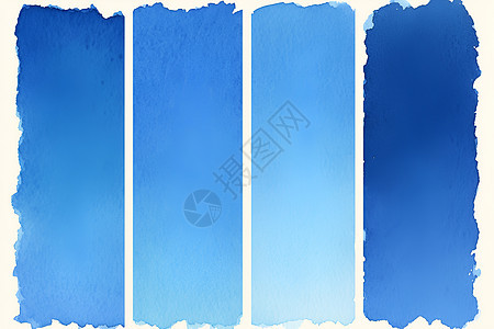 垂直排列的蓝色水彩方块图片