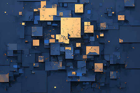 抽象蓝色方块图片
