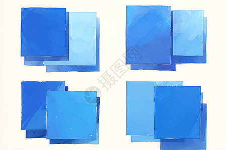 蓝色方块的抽象组合图片