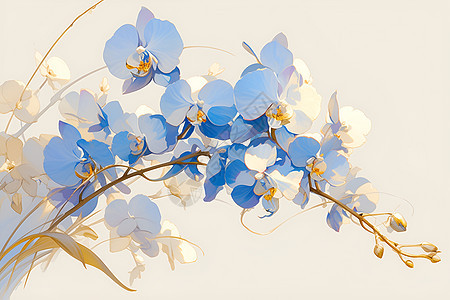 蓝色兰花背景图片