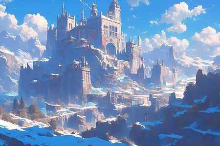 冰雪世界的城堡图片