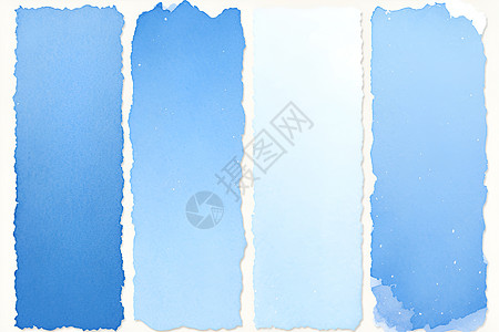 蓝调水彩方块组合插画