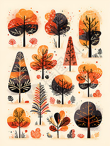 秋日里的树图片