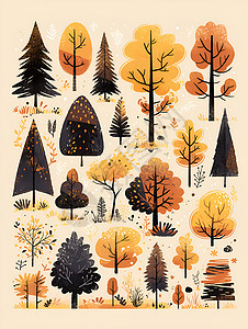 秋天的树林图片