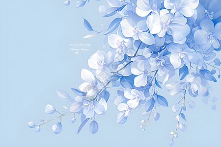 蓝白相间的兰花图片
