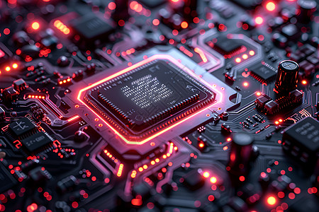 未来电子闪耀的计算机芯片设计图片