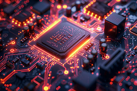 未来电子发光的芯片设计图片