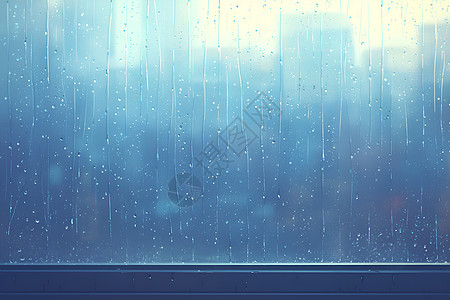 雨滴沿玻璃窗滑落图片