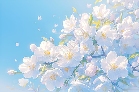 白色盛开的鲜花图片