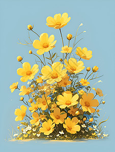 黄花花团锦簇图片