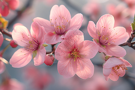 樱花盛开下的宁静早晨图片